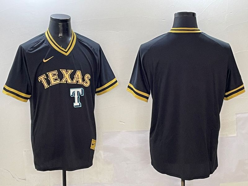 Men Texas Rangers Blank Black Gold Game 2025 Nike MLB Jersey style 3->texas rangers->MLB Jersey